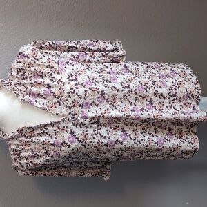 Melloday Floral Ribbed Top